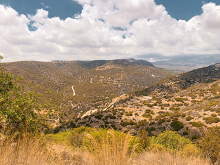 mountain view with the beautiful sky. Deserted landscape