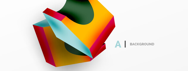 Abstract background - 3d abstract shape. Wallpaper for concept of AI technology, blockchain, communication, 5G, science, business