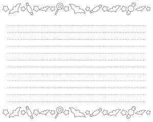 Lined sheet template. Handwriting paper. For diary, planner, checklist, wish list. Holiday letter. Vector illustration isolated on white background. - obrazy, fototapety, plakaty