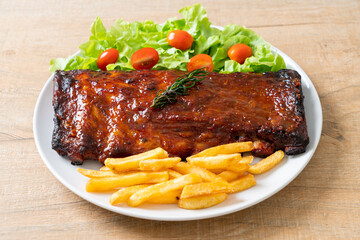 grilled and barbecue ribs pork
