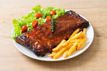 grilled and barbecue ribs pork