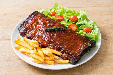 grilled and barbecue ribs pork