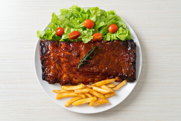 grilled and barbecue ribs pork