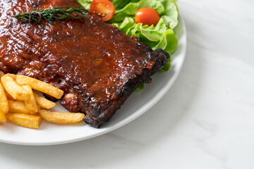grilled and barbecue ribs pork