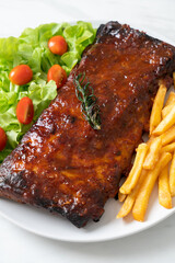 grilled and barbecue ribs pork