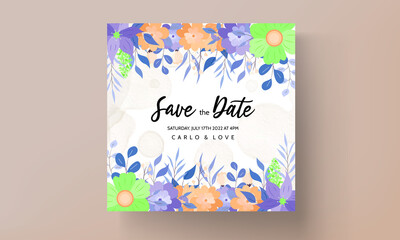 beautiful wedding invitation card floral