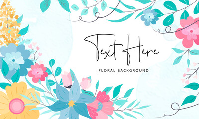 Fototapeta na wymiar beautiful floral background design with colorful flower leaves
