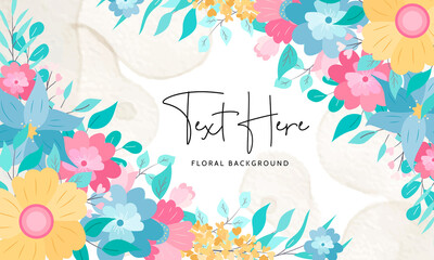 Fototapeta na wymiar beautiful floral background design with colorful flower leaves