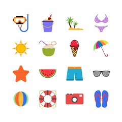 Beach icon summer vacation design templates