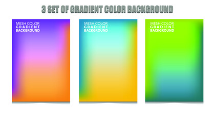 Fototapeta premium set of colorful banners with background,mesh color gradient background