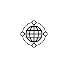 Global networking icon in isolated on background. symbol for your web site design logo, app, Global networking icon Vector illustration.
