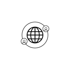 Global networking icon in isolated on background. symbol for your web site design logo, app, Global networking icon Vector illustration.
