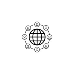 Global networking icon in isolated on background. symbol for your web site design logo, app, Global networking icon Vector illustration.
