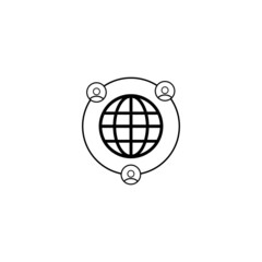 Global networking icon in isolated on background. symbol for your web site design logo, app, Global networking icon Vector illustration.

