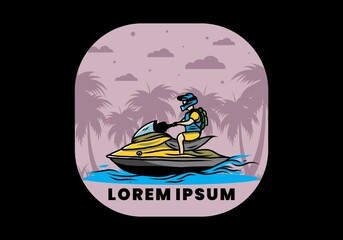 jet sky sport on the beach illustration