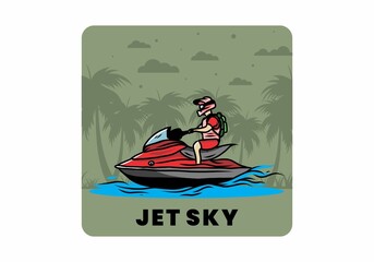 jet sky sport on the beach illustration
