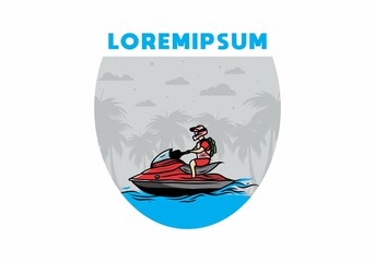 jet sky sport on the beach illustration