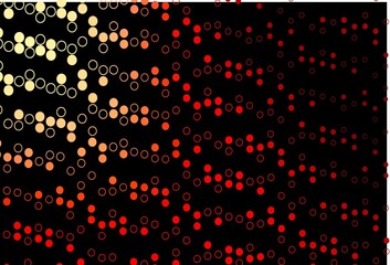 Dark Red vector background with bubbles.