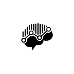 Brain Logo silhouette top view design vector template. Brainstorm think idea Logotype concept icon.