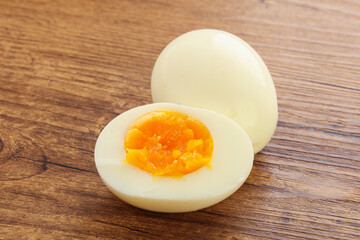 Boiled chicken egg for breakfast
