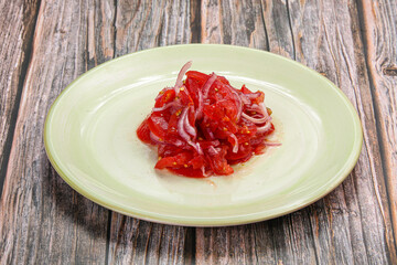 Uzbek salad Achichuk with tomato