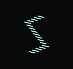 Line letter S logotype. Abstract moving airy logo icon design, Letter S vector