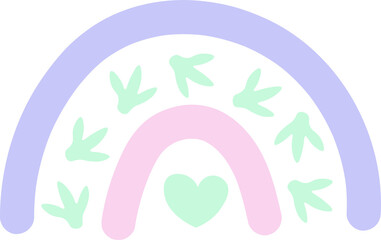 Cute colorful vector rainbow in white background