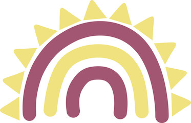 Obraz premium Cute colorful vector rainbow in white background