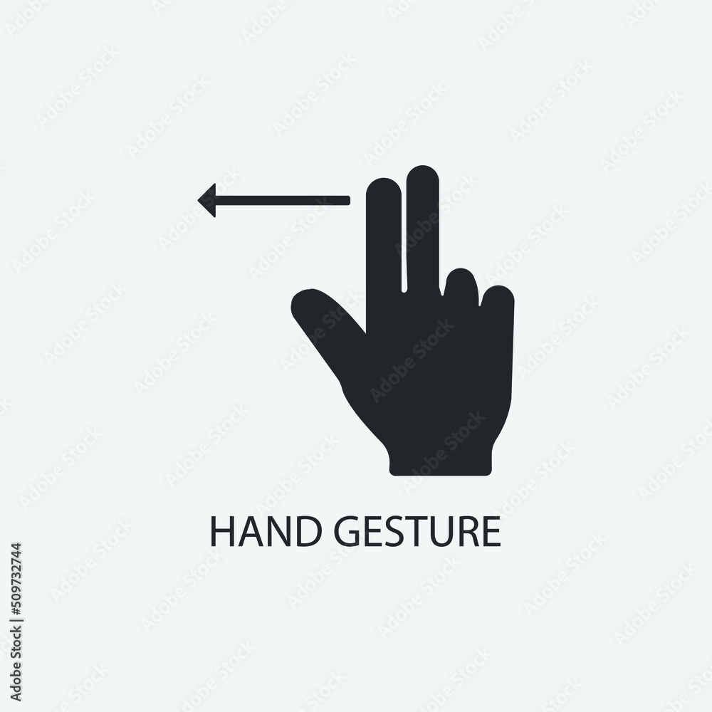 Sticker swipe touchscreen finger hand gesture vector icon illustration sign 