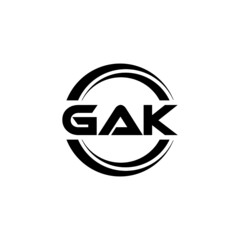 GAK letter logo design with white background in illustrator, vector logo modern alphabet font overlap style. calligraphy designs for logo, Poster, Invitation, etc.