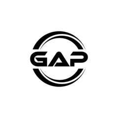 GAP letter logo design with white background in illustrator, vector logo modern alphabet font overlap style. calligraphy designs for logo, Poster, Invitation, etc.