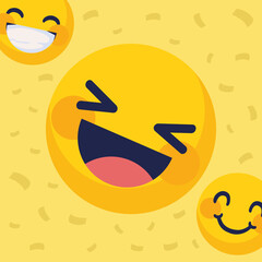 Fototapeta premium emoticons happiness faces
