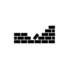 Brick wall icon in isolated on background. symbol for your web site design logo, app, Brick wall icon Vector illustration.
