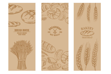Bakery flyer template. Design element for package, banner, flyer, card. Vector illustration