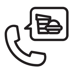 Call order , Food Delivery outline icon.