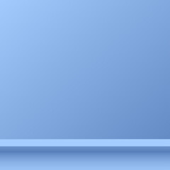 Blue podium in blue background for product presentation. Vector