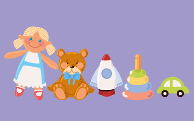 collection of toys for kids