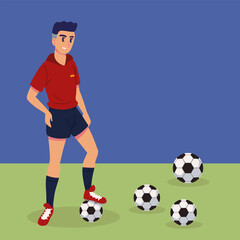 Obraz premium man soccer sport