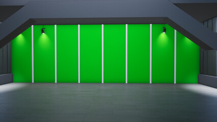 News Studio, Backdrop For TV Shows .TV On Wall.3D Virtual News Studio Background, 3d illustration