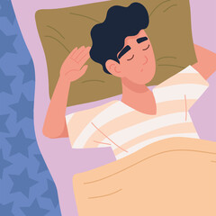 Fototapeta premium man sleep in bed