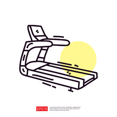 treadmill running machine doodle icon