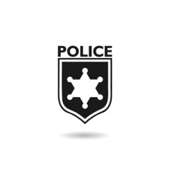 Police badge logo with shadow