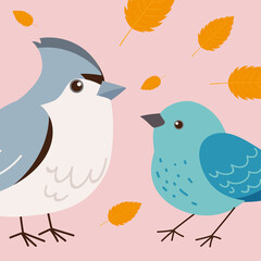 small birds and vegetation