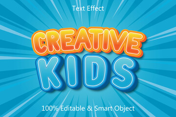 Creative Kids Editable Text Effect 3 Dimension Emboss Cartoon Style