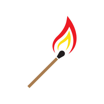 Burning match icon design isolated on white background