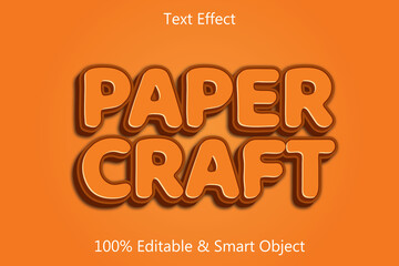 paper craft editable text effect 3 dimension emboss cartoon style