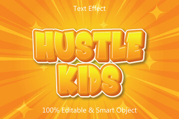 Hustle Kids Editable Text Effect 3 Dimension Emboss Cartoon Style