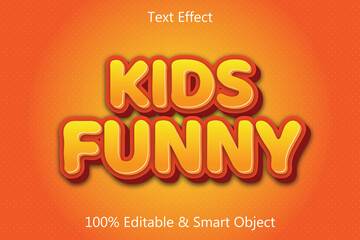 Kids Funny Editable Text Effect 3 dimension Emboss Cartoon Style