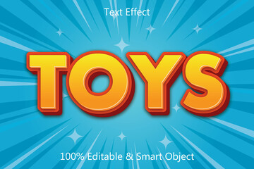 Toys Editable Text Effect 3 dimension Emboss Cartoon Style