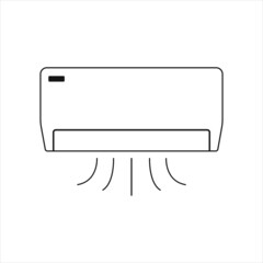 Wall air conditioner line icon. Unit mini split air conditioning system, room climate control. Vector illustration
